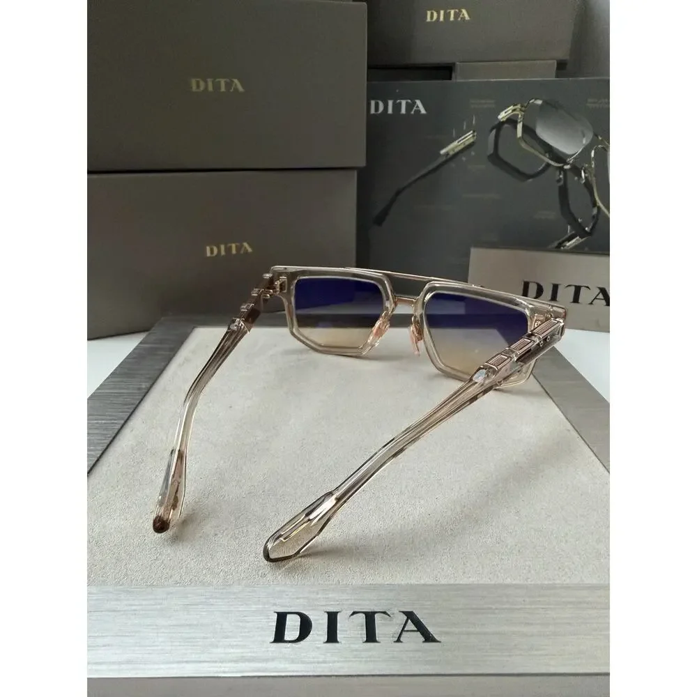 DITA MACH NINE DTS 478 02 Khaki Crystal Rose Gold Grey Sunglasses AUTHENTIC
